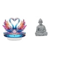 thumbnail image 1 of Estatua de escultura de cisne,Escultura de cisne para decoración del hogar Adorno de San Valentín,Estatua de mono,Estatua de Buda Mono para Interiores y Exteriores Budista,Figuras en, 1 of 8