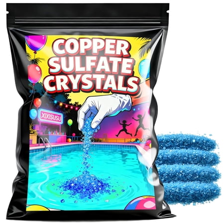 Copper Sulfate Crystals, 2 Pounds 99.9% Pure Copper Sulfate Powder, Cupric Sulfate, Pentahydrate Crystals, Reagent, Blue Vitriol for Roofs, Pools, Sidewalks (2 Pounds)