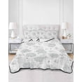 thumbnail image 2 of Quilts Queen Size Bedding Set, Gray Coastal Reversible Summer Quilt 3 Pieces, Summer Beach Ocean Coral Conch Shell Lightweight Bedspreads Coverlets with 2 Pillow Shams for All Seasons, 2 of 5