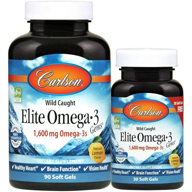 Carlson - Elite Omega-3 Gems, 1600 mg Omega-3 Fatty Acids Including EPA