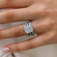 thumbnail image 3 of Kalapi Jewel 14K White Gold Plated Ring Set - 1.7 Ct Radiant Cut Moissanite Halo Wedding Ring Set for Her - Elegant Wedding Jewelry - Gifts for Proposal or Anniversary - Women's Jewelry, 3 of 3