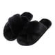 thumbnail image 3 of Durable Soles Plush Slippers For Girls Indoor Winter Use Black Size 38-39 1 Pair, 3 of 5