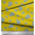 thumbnail image 2 of Soimoi Yellow polyester Crepe Fabric Monstera Leaves Fabric Prints By Yard 42 Inch Wide, 2 of 3