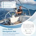 thumbnail image 3 of 3 Pcs Transparent Basic Navigation Set, Including Nautical Protractor, Marine Navigation Parallel Ruler, Navigation Divider with Fixed Points, Marine Accessories with Clear Scales for Boat, 3 of 6