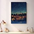 thumbnail image 2 of Wallingfords Travel Canvas Art Print, Connecticut Wall Canvas Starry Night, Wallingfords Canvas Painting decorConnecticut Travel Picture -97AZ1434, 2 of 2