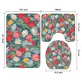 thumbnail image 3 of Pioneer Flower Floral Print Pattern Bathroom Rugs Sets 3 Piece,Toilet Cover Set,Absorbent Non Slip Bathroom Mats Sets with U-Shaped Contour Rug Toilet Rug Set, 3 of 5