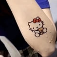 thumbnail image 4 of Pegatinas de tatuajes falsos de Hello Kitty para niños, tatuajes temporales de dibujos animados, arte corporal DIY, colección de dibujos animados Kawaii, 60/30 unidades, venta al por mayor, 4 of 4