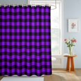 thumbnail image 4 of Shower Curtains for Bathroom, Black Purple Plaid Waterproof Fabric Shower Curtain, Farmhouse Simple Buffalo Checked Decorative Bathroom Curtain for Bathtub, 36"x72", No Hooks Included, 4 of 9
