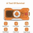 thumbnail image 3 of Vizlon Commerce Emergency Weather Radio - 5000mAh Battery, AM/FM/WB, 8 LED Flashlight, Type-C/Solar/Crank Charging - Essential for Camping & Outdoor Emergencies, 3 of 10