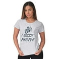 thumbnail image 4 of I Shoot People Camera Photography Pun Womens Slim Fit Graphic Tee Brisco Brands S, 4 of 4