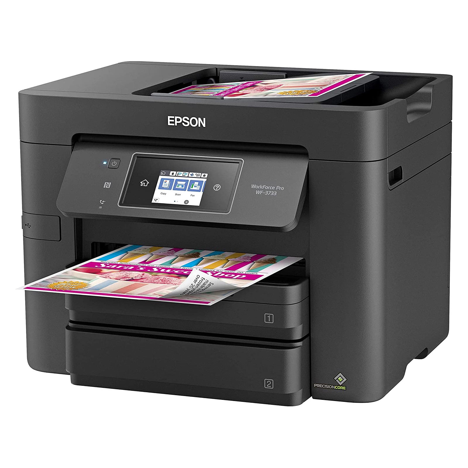 Epson Workforce Pro Wf 3733 Wireless All In One Color Inkjet Printer Home Office Printer 0640