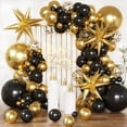 thumbnail image 1 of Negro y Oro Globos Guirnalda Arco Kit, Negro Oro Confeti Estrella Globos de Graduación Clase Decoraciones Fiesta de Cumpleaños Jubilación Prom Masquerade Decoraciones Aniversario, 1 of 4