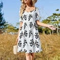 thumbnail image 4 of Vestido de manga corta con paisaje de montaña de Snowdonia, vestidos de verano para mujer, vestido de fiesta, 4 of 7