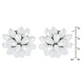 thumbnail image 4 of AeraVida Dazzling Deep White Chrysanthemum Floral Crystal Clip On Earrings, 4 of 5