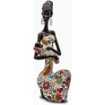 thumbnail image 4 of Statue African Figurine Sculpture Colorful Dress Holding Baby Woman Figurines Home Decor Collectible Gifts for Mom 15.5" Inches Tall African Art - Flower Dress Tropical Decorative Black Figurines, 4 of 4