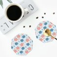 thumbnail image 4 of Lsque Sea Turtle Pattern 4" Drink Coasters Set of 4, PVC Leather Absorbent Coasters, Table Coaster Set Decorative Coffee Cup Coasters Housewarming Gift -Octagon, 4 of 6
