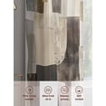 thumbnail image 6 of Modern Black Brown Sheer Curtains 63 Inch Length 2 Panels Set, Abstract Oil Painting Art Voile Window Treatment Rod Pocket Curtains Sheers Drapes for Bedroom/Living Room/Kitchen 52x"63"x2, 6 of 7