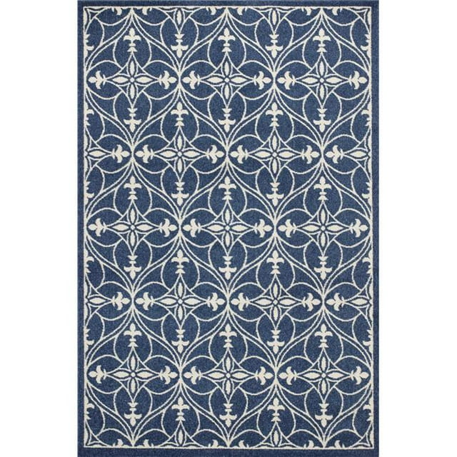 HomeRoots 352600 6 ft. 7 in. x 9 ft. 6 in. UV-Treated Polypropylene Denim Area Rug
