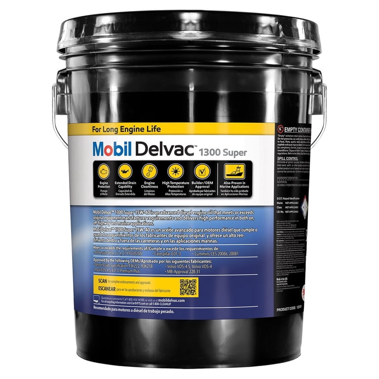 2 pack) Mobil Delvac 1300 Super Heavy Duty Synthetic Blend Diesel