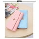 thumbnail image 5 of Cartera rosa para mujer, cartera larga, 3 pliegues, velcro, diamante, Love Crown, clip de cuero, clip para billetes de mujer JM, 5 of 5