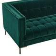 thumbnail image 5 of Isaac Stitch Green Velvet Button Tufted Loveseat, 5 of 9