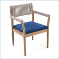 thumbnail image 4 of Patio Set Outdoor 5-Piece Acacia Wood with Navy Blue Cushions & Beige Rope | Light Teak for Garden Patio Deck | Light Teak, Acacia Wood, 4 of 23