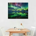thumbnail image 2 of ARISTURING Northern Lights Posters Northern Lights Pictures Canvas Wall Art Aurora Borealis Over Lake in Norway Wall Art Paintings Canvas Wall Decor Home Decor Living Room Decor Aesthetic, 2 of 4