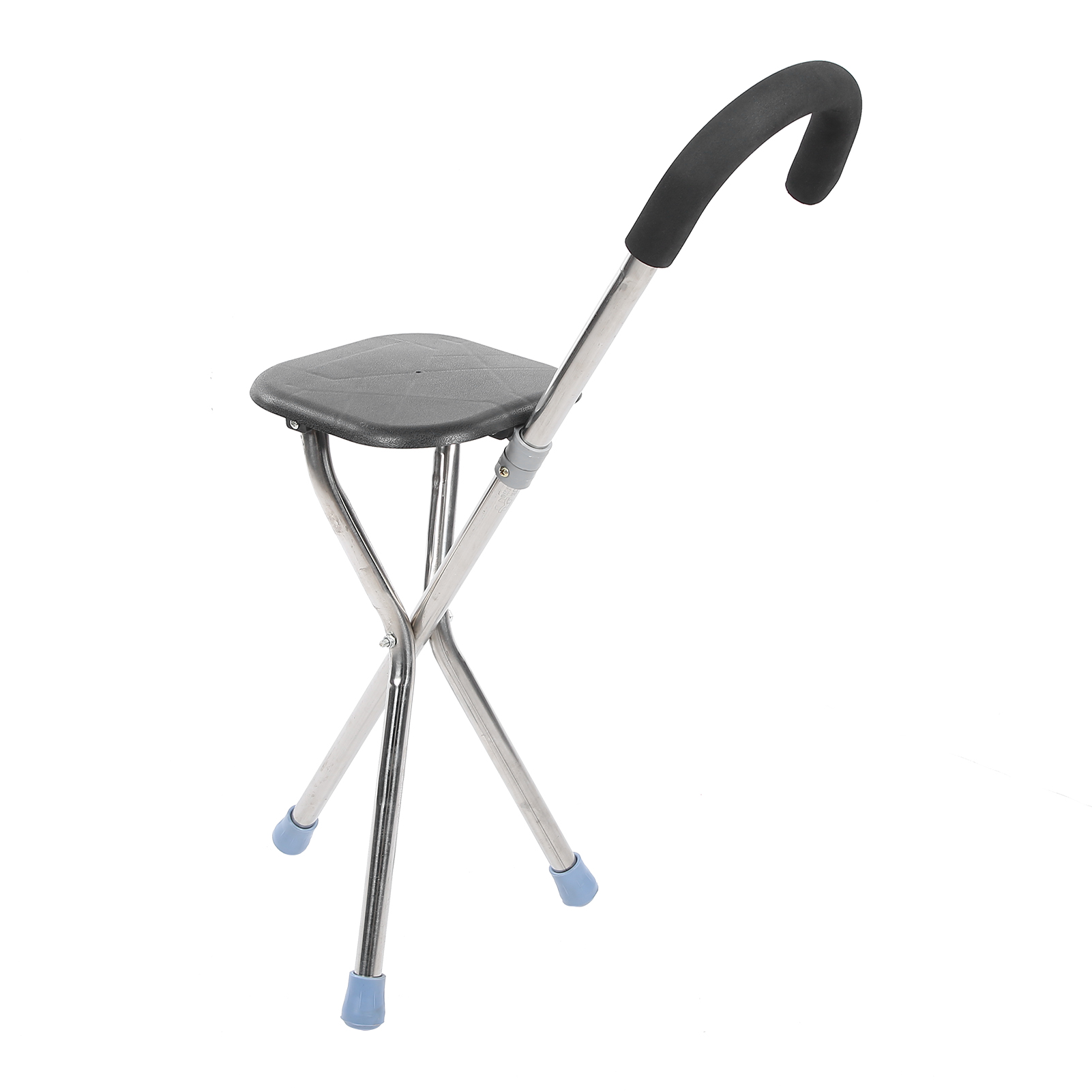 Folding Cane Stool Portable Walking Stick Chair with Stainless