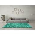 thumbnail image 3 of Ahgly Company Indoor Square Abstract Turquoise Blue Modern Area Rugs, 4' Square, 3 of 4