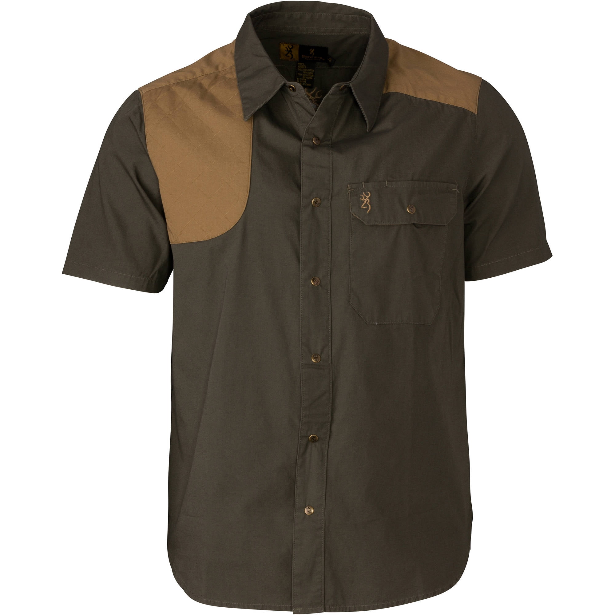 Browning Austin Shooting Shirt, Short Sleeve, Loden/Taupe