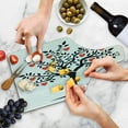 thumbnail image 4 of Valentines Day Cutting Board, Love Tree with Heart Romance Fruits Leaves Forest Couple Art, Decorative Tempered Glass Cutting and Serving Board, Wine Bottle Shape, Vermilion Black, by Ambesonne, 4 of 5