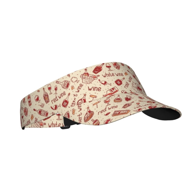 Fotbe Red Wine Visera Deportiva con Diseño, Gorra Abierta Ajustable de Algodón para Mujer y Hombre