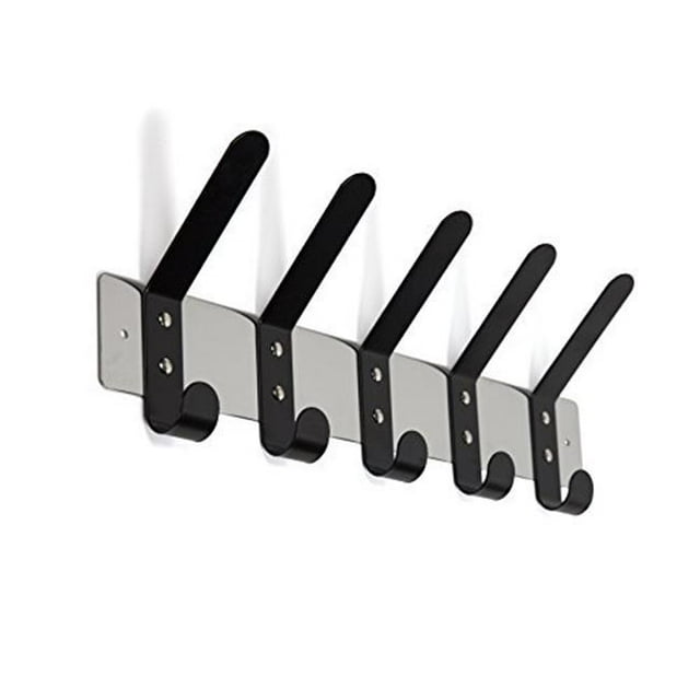 Danya B HA81806BK Stainless Steel Hanging Rack with Black Hooks