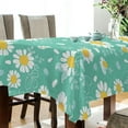 thumbnail image 3 of Floral Daisy Pattern Rectangle Tablecloth, Dust Proof Anti Wrinkle Wipeable Table Cloth Tabletop foration of Dinner Kitchen Wedding Holiday Party 60"x60" Decor Gift, 3 of 7