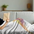 thumbnail image 3 of Smoke Soft Flannel Fleece Throw Blanket, Digital Design Vapor Waves as Abstract Multicolored Smoke with Series of Lines, Cozy Plush for Indoor and Outdoor Use, 50" x 70", Multicolor, by Ambesonne, 3 of 5