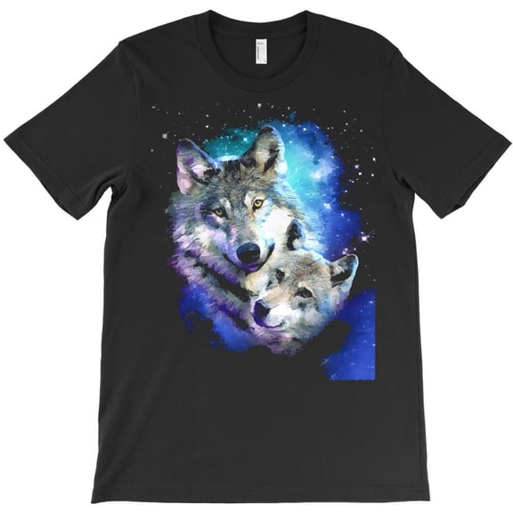 Cosmic Space Wolf Family Wolves Face Funny Galaxy Animal Graphic - Trending Now H29933 T-Shirt, for Men and Women, Up to Size 5XL