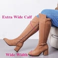 thumbnail image 5 of LOVE STEETLY Women's Extra Wide Calf Knee High Boots True Wide Width Chunky Heeled Boot Comfortable Plus Size Tall Long Gogo Boots for Women., 5 of 7