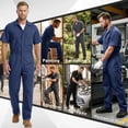 thumbnail image 3 of FEN AI Mechanic Jumpsuit for Men Overalls Short Sleeve Coveralls Mens Relaxed Fit Industrial Uniform, 3 of 10