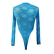 thumbnail image 5 of Gibobby ropa interior Leotardo largo de encaje elástico para mujer, mono con parte superior de cuerpo Floral de manga para mujer, mono de mujer, lencería (Aqua, XL), 5 of 5