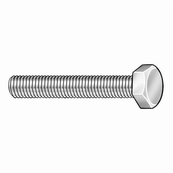 Grade A307, 3/8"-16 Hex Head Cap Screw, Zinc Plated Steel, 1/2 in L, 100 PK