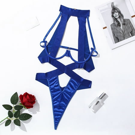 Levmjia Lace Lingerie for Women Babydoll Lingerie Lace Lingerie For Women Rompers Halter Neck Hollow Out Jumpsuit Sleepwear Lingerie Bodysuit