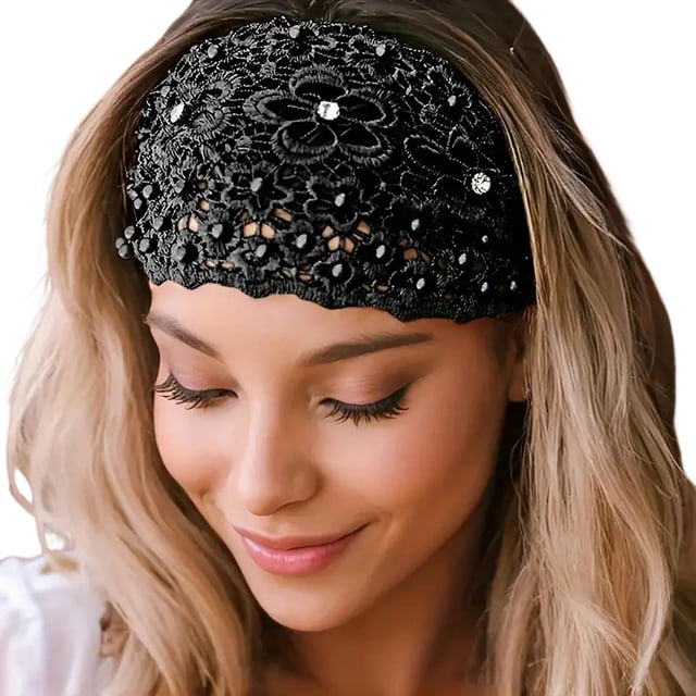 XASZHN Turban Musulman pour Femmes Bonnet à Sequins Foulard Noire Taille Unique