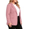 thumbnail image 6 of yillto Plus Size Womens Blazer Jacket Casual Work Office Long Sleeve Button Front Cardigan Suit Jackets, 6 of 7