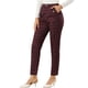 thumbnail image 1 of Pantalones Largos Rectos de cintura Elástica Allegra K Tartán Vintage Mujer Borgoña XS, 1 of 6