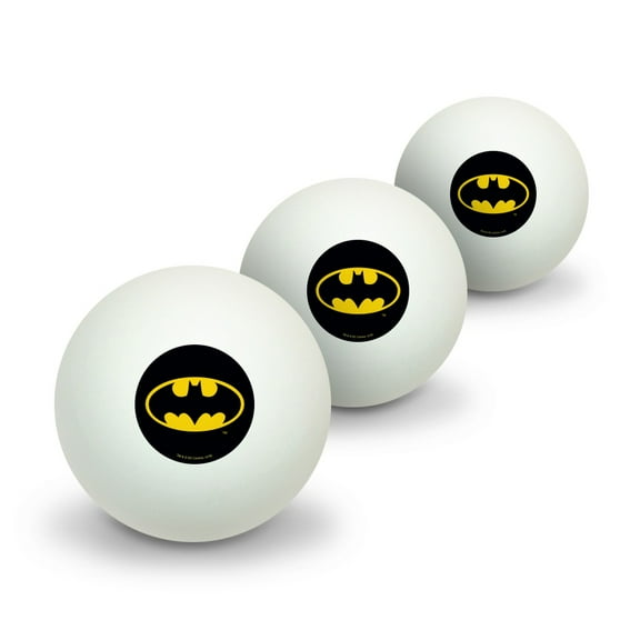 Batman Classic Bat Shield Logo Novelty Table Tennis Ping Pong Ball 3 Pack