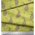 thumbnail image 2 of Soimoi Yellow Viscose Chiffon Fabric Leaf & Paisley Decor Fabric Printed Yard 42 Inch Wide, 2 of 3