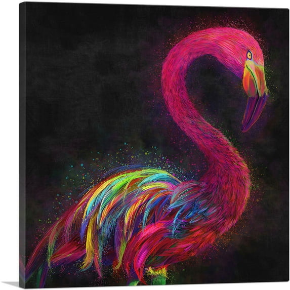 ARTCANVAS Pink Flamingo Animal Canvas Art Print - Size: 36" x 36" (1.50" Deep)