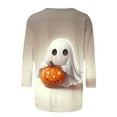 thumbnail image 4 of aohooy Funny Womens Halloween Shirt Three Quarter Sleeve Plus Size Graphic T-Shirts Holiday Festivel Party Crewneck Tunic Tops Multicolor,XL, 4 of 4