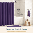 thumbnail image 2 of ComfiTime Fabric Shower Curtain with Hooks – 230 GSM Heavy-Duty Weighted-Hem Hotel Luxury Cloth Bathroom Curtain, Water-Repellent, Mold/Mildew-Resistant, Machine-Washable, 108 x 72, Eggplant, 2 of 12