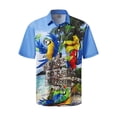 thumbnail image 2 of Camisas hawaianas de verano para hombre, divertidas, con estampado de pájaros, informal, con botones, para playa, manga corta, 2 of 5